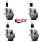 Service Caster 4'' Gray Poly Swivel 1-1/2'' Expanding Stem Caster Set with Brake, 4PK SCC-EX20S414-PPUB-TLB-112-4 - alternate 3